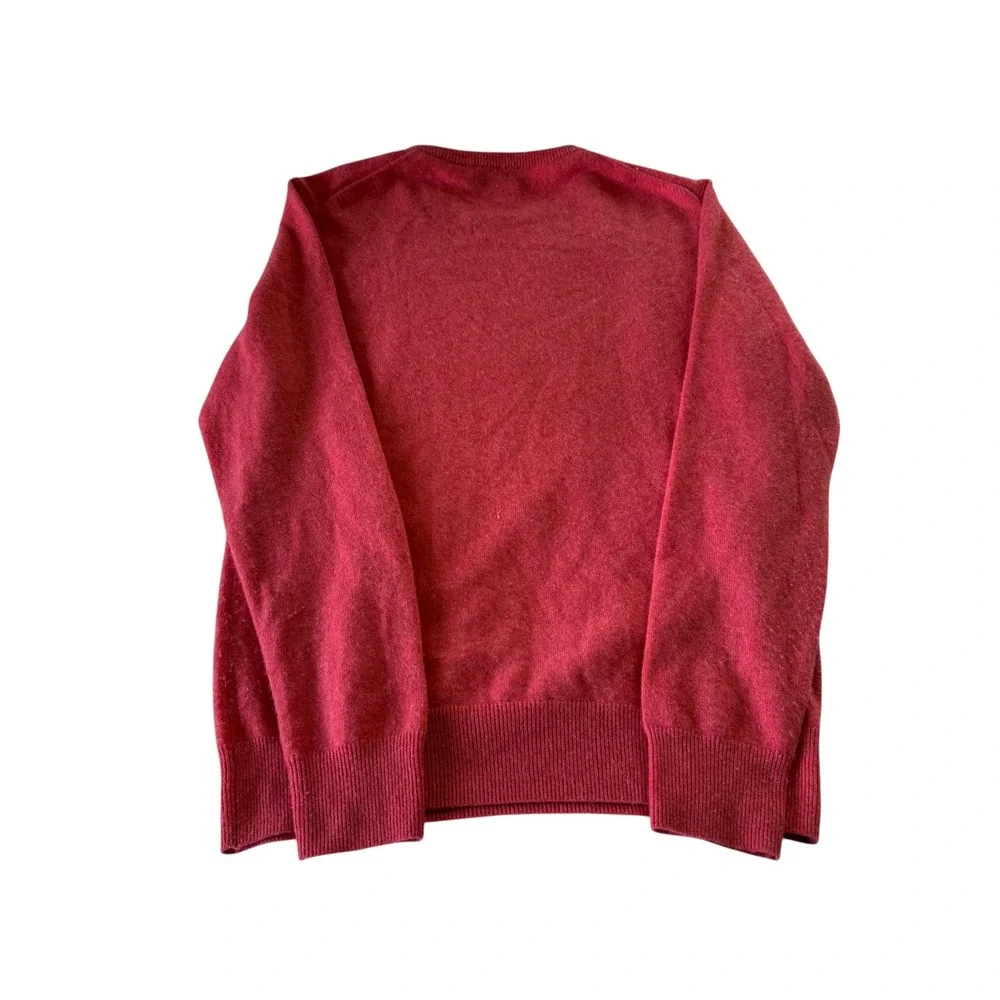 J.Crew Womens 100% Cashmere Crewneck Sweater Coral Red Size M Long Sleeve